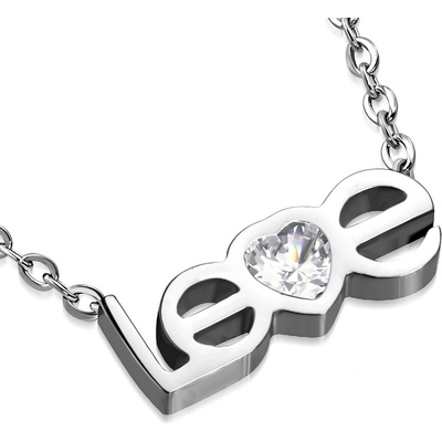 Šperky4U Ocelový řetízek s textem love OPE1235