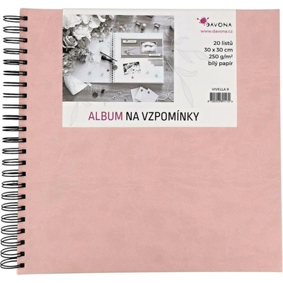 Davona Album kroužkové světle růžové (250g/m2, 20 listů) 30×30cm
