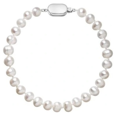 Pavona perlový náramek z říčních perel se zapínáním z bílého 14 karátového zlata 823001.1/9269B bílý