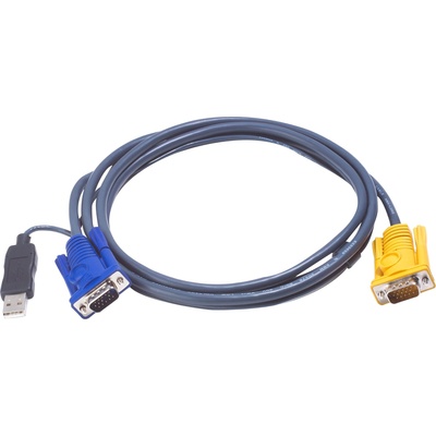 ATEN KVM кабел ATEN, PC HDB & USB към 3in1 SPHD(Keyboard/Mouse/Video), Вграден PS/2 към USB конвертор, 3 м (2L-5203UP)