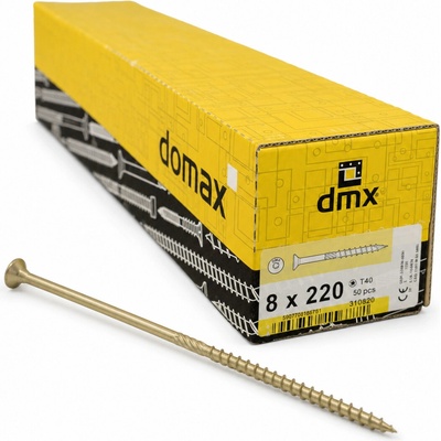 Konštrukčný vrut do dreva 8 × 220 mm, zápustná hlava TX40 – Domax CS