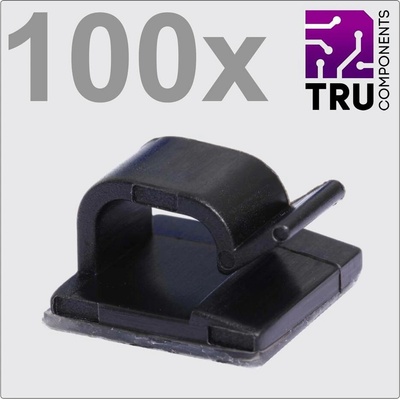TRU COMPONENTS T24CA020 kabelová spona samolepicí TC-12888436 Průměr kabelového svazku (rozsah) 1 do 7 mm černá 100 ks