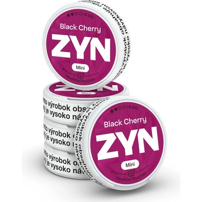 ZYN Black Cherry 6 mg - kartón (5 krabiček po 20 vrecúškach)
