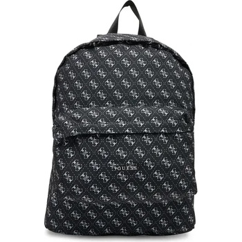 Guess Спортна раница за момче в черен цвят покрита с бели лога Guess