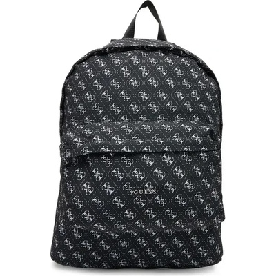 Guess Спортна раница за момче в черен цвят покрита с бели лога Guess