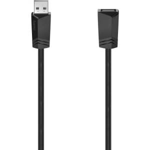Hama Удължителен кабел hama, usb-a женско - usb-a мъжко, 5 м, екраниран, черен (00200621)