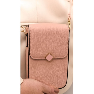 dámska kabelka na telefón s popruhom crossbody NICOLA ružová