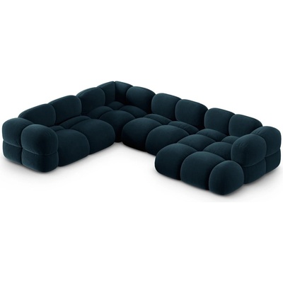 Cosmopolitan Design Тъмносин кадифен ъглов диван (ляв ъгъл/U форма) Loretto - Cosmopolitan Design (COS_UL_120_F1_LORETTO5)