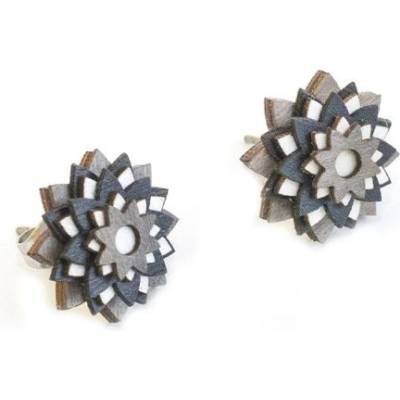 BeWooden Dámské náušnice Red Flower Earrings tmavě šedá One size EW12