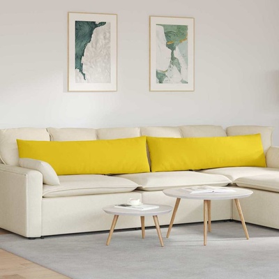 vidaXL Диван възглавници 2 pcs Светло жълто 145 x 40 см текстил (42013834)