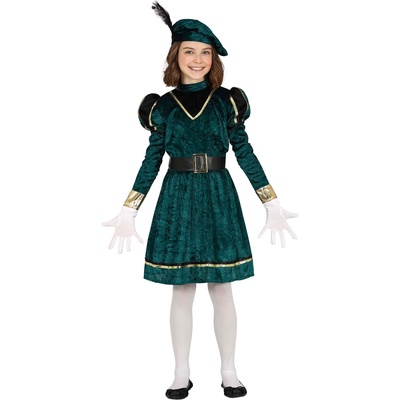 Fiestas Guirca Детски момичешки костюм - Зелен благородник Размер - деца: S: 101-109 см