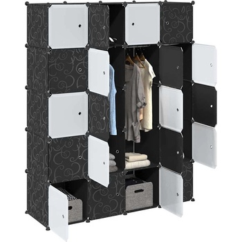 vidaXL Органайзер за съхранение на кубчета с 20кубчета и висящи пръчки (4019586)