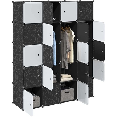 vidaXL Органайзер за съхранение на кубчета с 20кубчета и висящи пръчки (4019586)