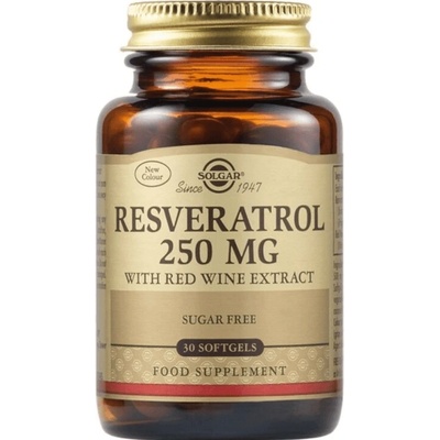 Solgar Resveratrol 250 mg s extraktom z červeného vína 30 mäkkých gélov