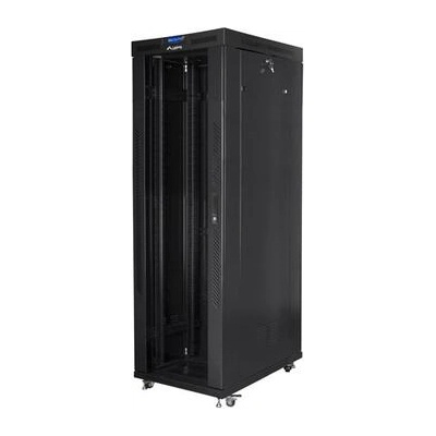 Lanberg Комуникационен шкаф, Lanberg rack cabinet 19" free-standing 42U/800x1000 (flat pack) with glass door lcd black v2 (FF01-8042-12BL)