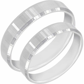 Eppi Zlaté snubní prsteny se zkosenými hranami a netradičním povrchem Roel RW40259