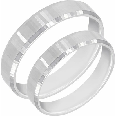 Eppi Zlaté snubní prsteny se zkosenými hranami a netradičním povrchem Roel RW40259