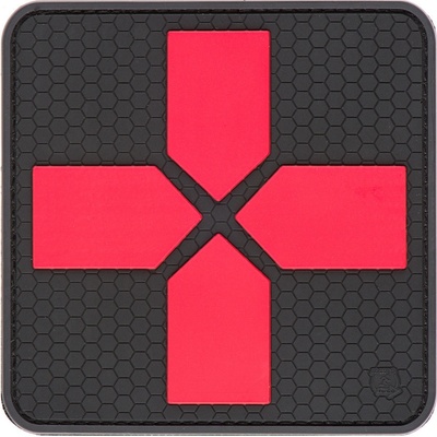 JTG Nášivka gumová JTG Big Red Cross Medic Rubber Patch, Blackmedic