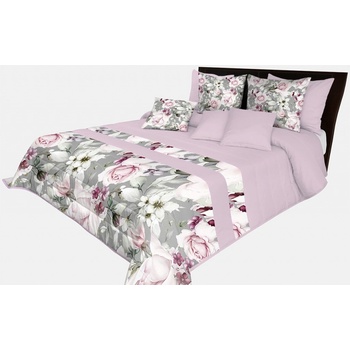 Mariall Design přehoz na postel biela ružovej šedej 220 x 240 cm