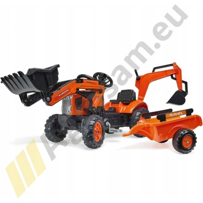 Falk šliapací traktor 2065N Kubota backhoe s predným bagrom a prívesom s otočným bagrom