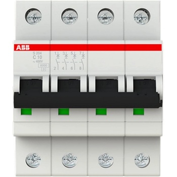 ABB Автоматичен прекъсвач ABB S204-C8, 2CDS254001R0104 - 6 kA, 4 P, 8 A (2CDS254001R0104)
