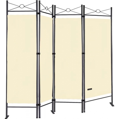 FurniGO 4-panelový paravan Lucca krémový
