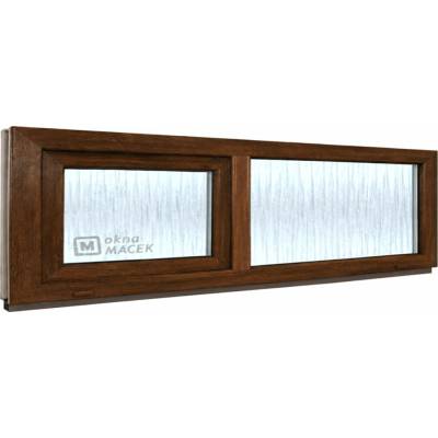 KÖMMERLING 70 AD, 2400 x 500 mm tmavý dub/bílá (jednostranně), sklo ornamentální (kůra čirá) neotevíratelné typ FIX/S