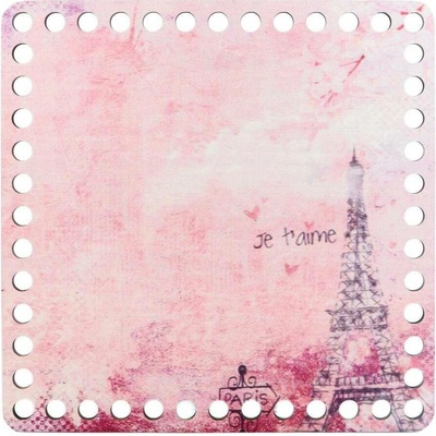 Pro Háčkování Dno s obrázkem čtverec 20x20 cm Paříž
