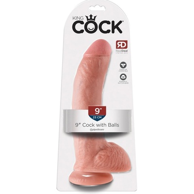 King Cock 9 realistický dildo s přísavkou 23 cm přírodní