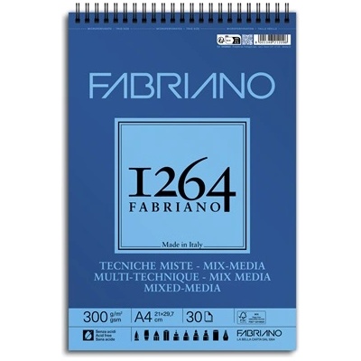 Fedrigoni 1264 Mixed Media 300 g A4 30 листа спирала за рисуване и скициране 19100643 (19100643)