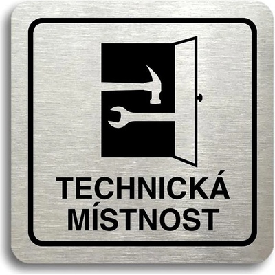 Accept Piktogram „technická místnost" (80 × 80 mm) (strieborná tabuľka – čierna tlač)