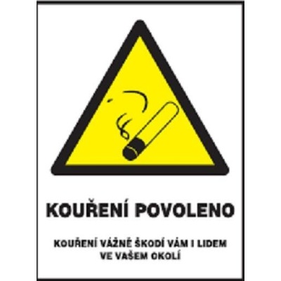 Kouření povoleno, samolepka