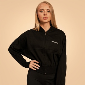 GymBeam BeastPink Дамски суичър с цип Bliss Black M