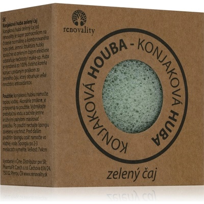 Renovality Konjac mushroom green tea почистваща гъбичка за нормална към смесена кожа 7x4 см