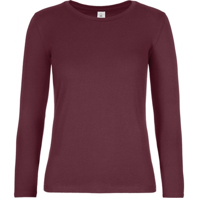 B&C Dámské tričko s dlouhým rukávem TW08T Burgundy