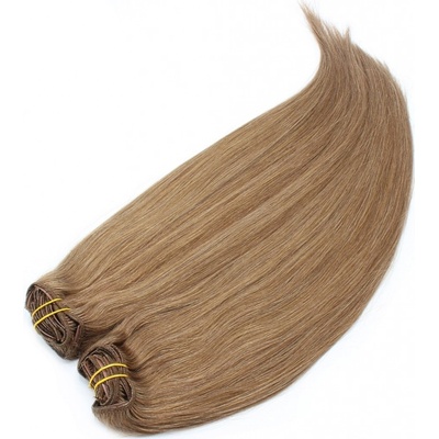 Clip in maxi set 73cm pravé lidské vlasy REMY SVĚTLE HNĚDÁ