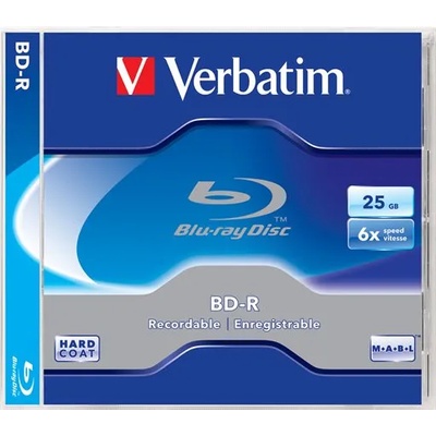 Verbatim BD-R BluRay диск, 25GB, 6x, 1 диск, стандартен калъф, VERBATIM 43715 (43715)