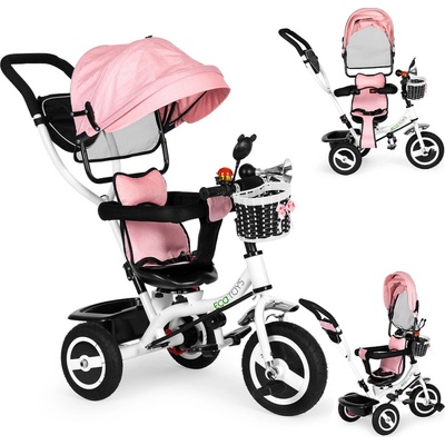 ECOTOYS Jazdný bicykel otočená vrchol odolná guma kolesá ružová