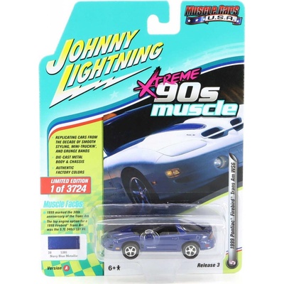Johnny Lightning Pontiac Firebird Trans Am WS6 1999 modrá 1:64