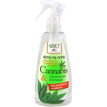 Bione Cosmetics Cannabis sprej na nohy s dezinfekční a změkčující přísadou 260 ml