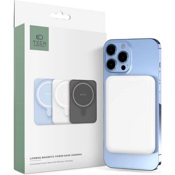 Image 1 of Tech-Protect Преносима батерия Power Bank с MagSafe 5 000 mAh от Tech-Protect PB10 LifeMag 15W - Бял (9589046926709)
