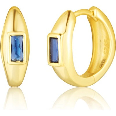 JVD Dámské kruhové stříbrné pozlacené náušnice se safíry SVLE0850SH2GM00