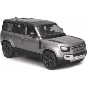 Bburago Метална количка Bburago - Land Rover New Defender 110 2020, 1: 24, сребриста (18-21101S)