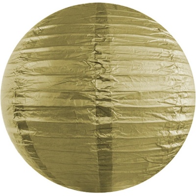 PartyDeco Okrúhly papierový lampión zlatý 25 cm