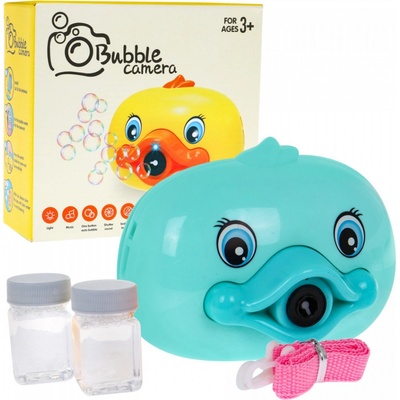 Majlo Toys Bublifuk na batérie fotoaparát Kačenka modrá