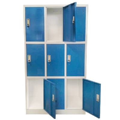 Метален шкаф RFG DZX-076/RAL5017, 9x шкафове, прахово боядисан, метален, заключване, вентилационен отвор, сив/син (DZX-076/RAL5017)