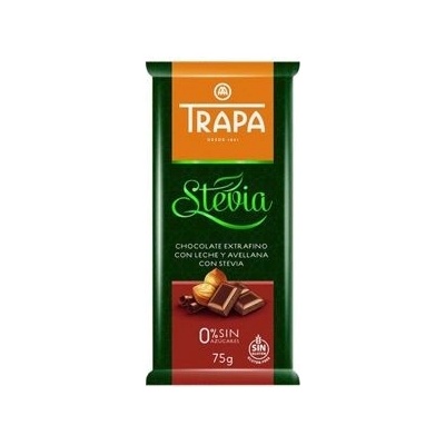 Trapa Čokoláda mliečna s drvenými jadrami lísk.orechov stévia 75 g