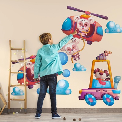 Art gift Стикери за детска стая - Весели колички