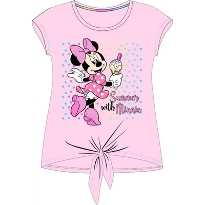 E plus M Dievčenské tričko s krátkym rukávom Minnie Mouse Disney sv. ružové