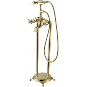 Inter Ceramic Стоящ смесител за вана ICL 8263GOLD, месинг, златен, с шлаух и слушалка, 100x33см (8263 GOLD)